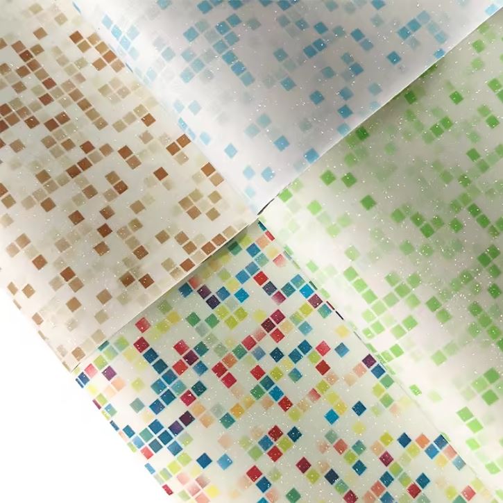 Bling Shiny Gradient Small Square Custom Glitter Leather